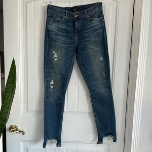 Lucky Brand Dark Blue Distressed Skinny Jeans